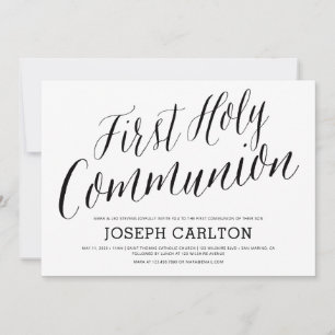 Leted First Heliga Communion Inbjudningar