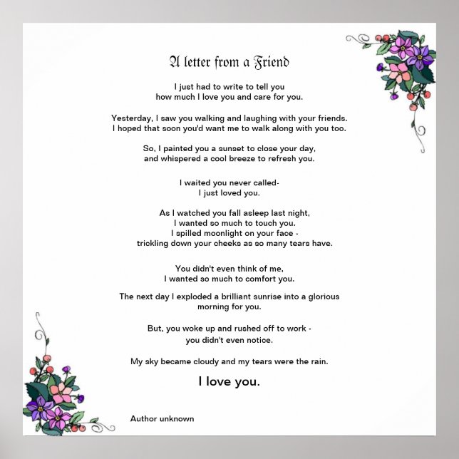 Leter från en vän poster (Framsidan)