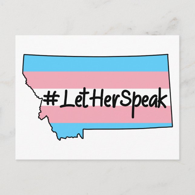#LetHerSpeak Zooey Zephyr Montana Vykort (Framsida)