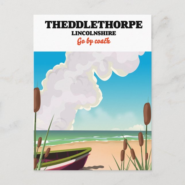 Lethorpe Lincolnshire-reseaffisch. Vykort (Framsida)