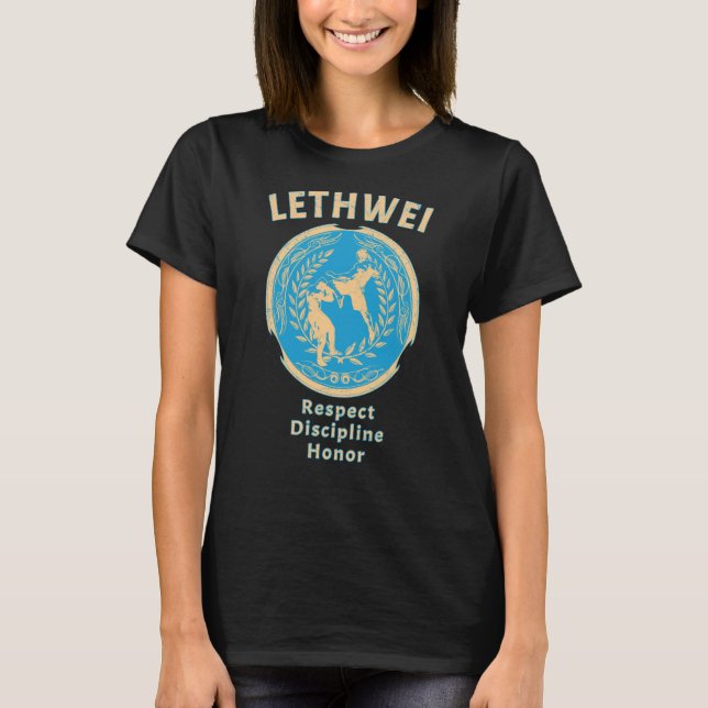 Lethwei Fighter Myanmar Flagga Lethwei Burmese Box T Shirt (Framsida)