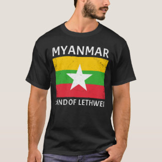 Lethwei flagga of Myanmar T-Shirt