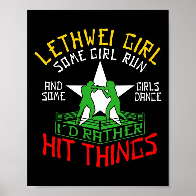 Lethwei Girl Burmese Boxing Women Myanmar Boxer Poster (Framsidan)
