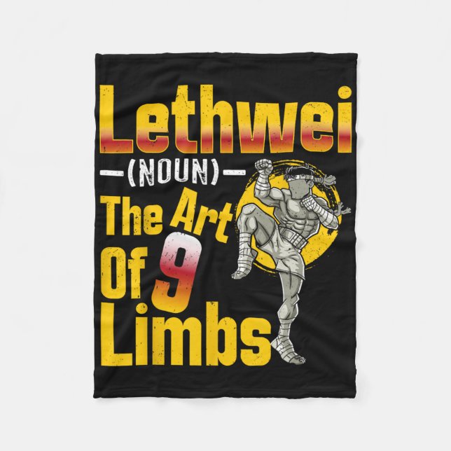 Lethwei (noun) The Art 9 Limbs Myanmar Burmese Fleecefilt (Framsidan)