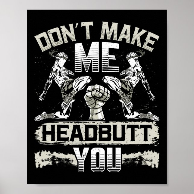 Lethwei Self Defense Headbut Martial Arts Burmese Poster (Framsidan)