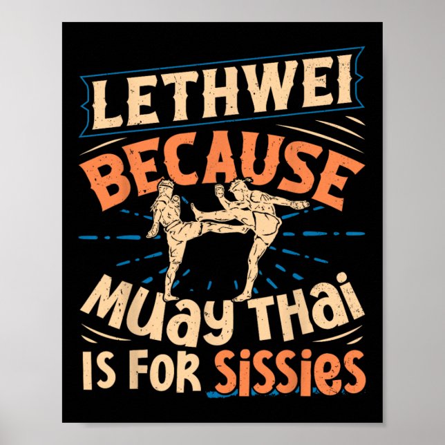 Lethwei Training Myanmar Fighter Burmese Boxing Le Poster (Framsidan)