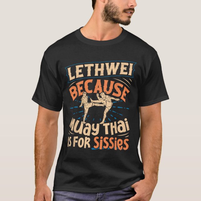 Lethwei Training Myanmar Fighter Burmese Boxing Le T Shirt (Framsida)