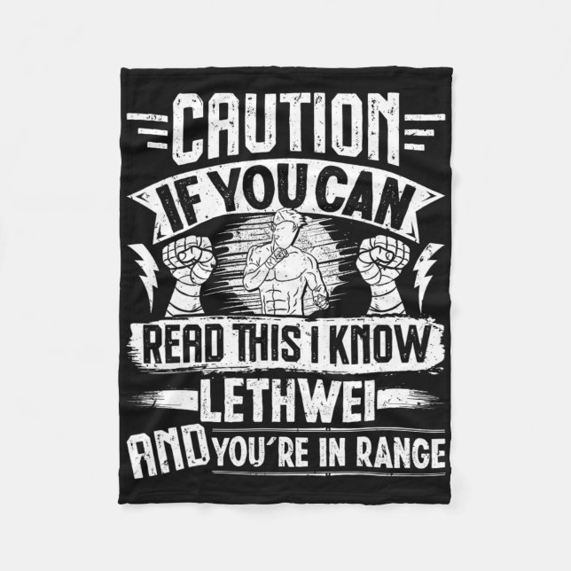 Lethwei Warrior Myanmar Boxing Training Burmese Bo Fleecefilt (Framsidan)