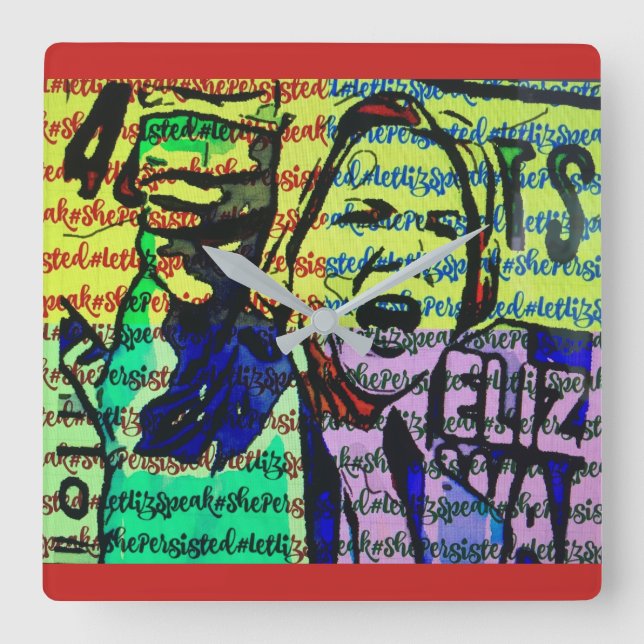 #LetLizSpeak Fyrkantig Klocka (Framsida)