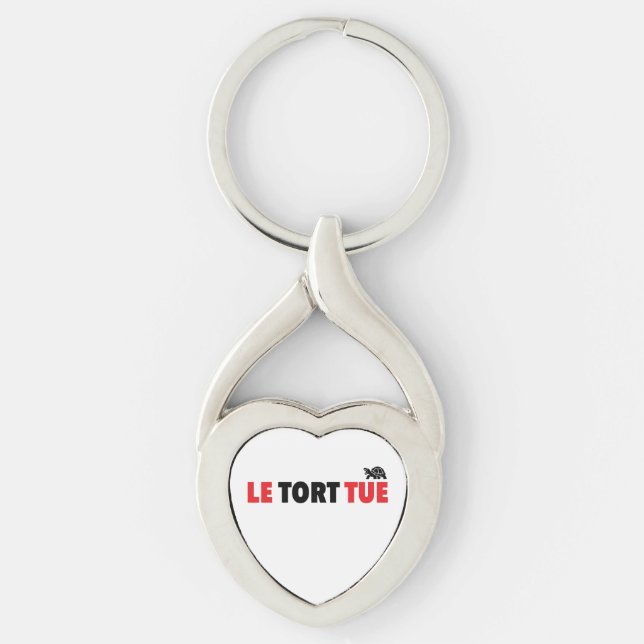 LeTortTue Twisted Heart Silverfärgad Nyckelring (Framsidan)