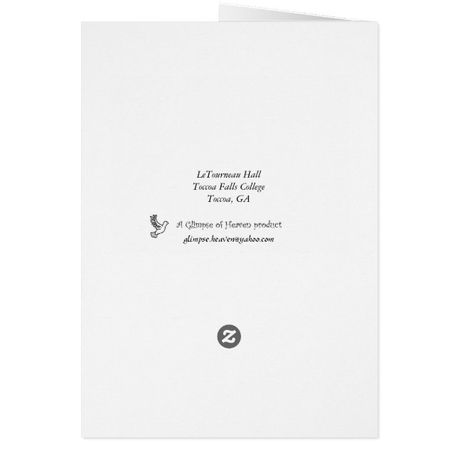 LeTourneau Hall Hälsningskort (Baksidan)