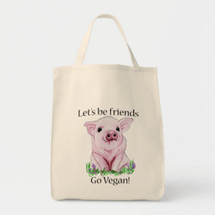 Lets är vänner går veganlivsmedeltotot tygkasse