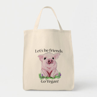 Lets är vänner går veganlivsmedeltotot tygkasse
