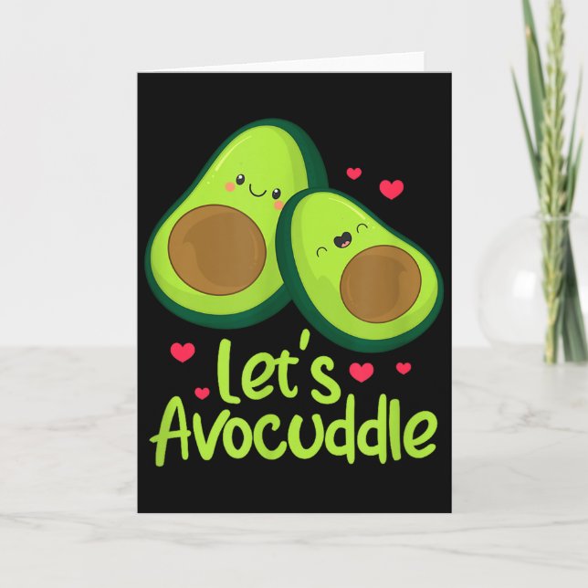 Lets Avocuddle Söt Avokado Par Alla Hjärtans Dag  Kort (Framsida)