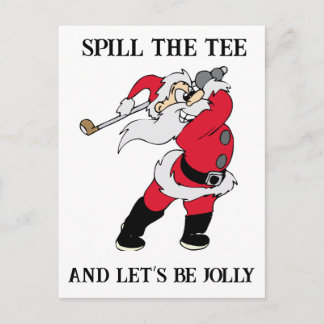 Let's Be Jolly Golfing Santa Helg Vykort