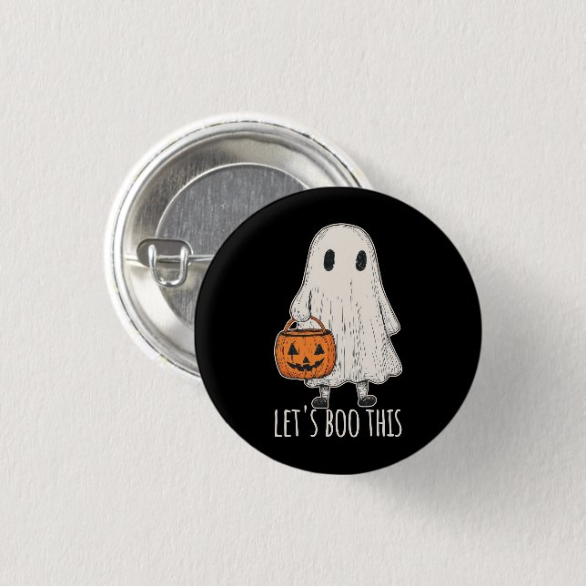 Let's Boo This Fun Ghost Trick or Treat Knapp (Framsida & baksida)