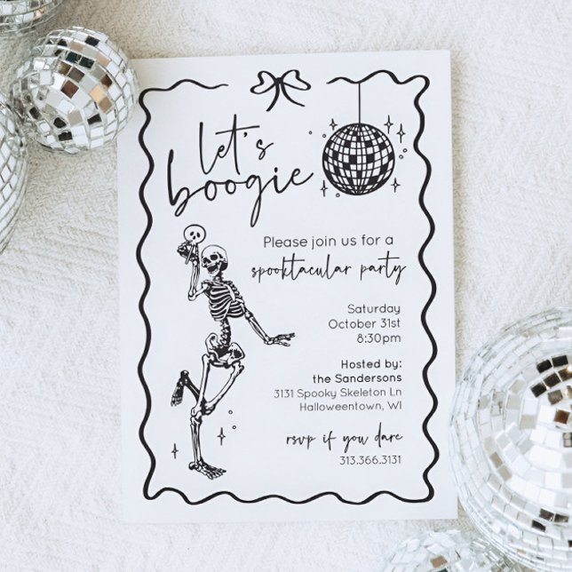 Let's Boogie Skeleton Halloween Invitation Inbjudningar (Let's Boogie Skeleton Halloween Invitation)