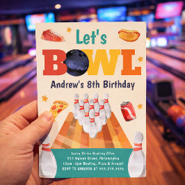 Let's Bowl Bowling Birthday Party Invitation Inbjudningar