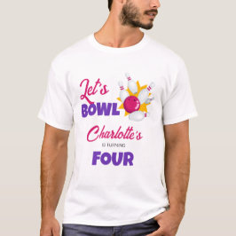 Let's Bowl Kids Bowling Birthday Party T Shirt