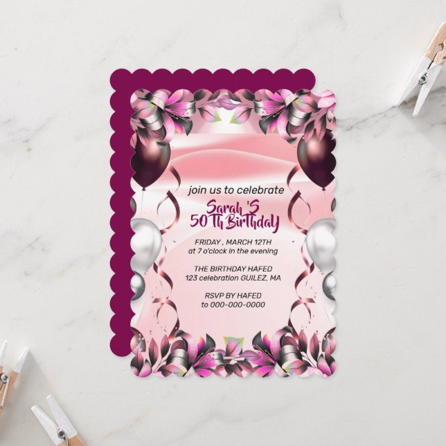 Let's Celebrate Invitation Template, Editable Surp Inbjudningar (Fram/Back In Situ)