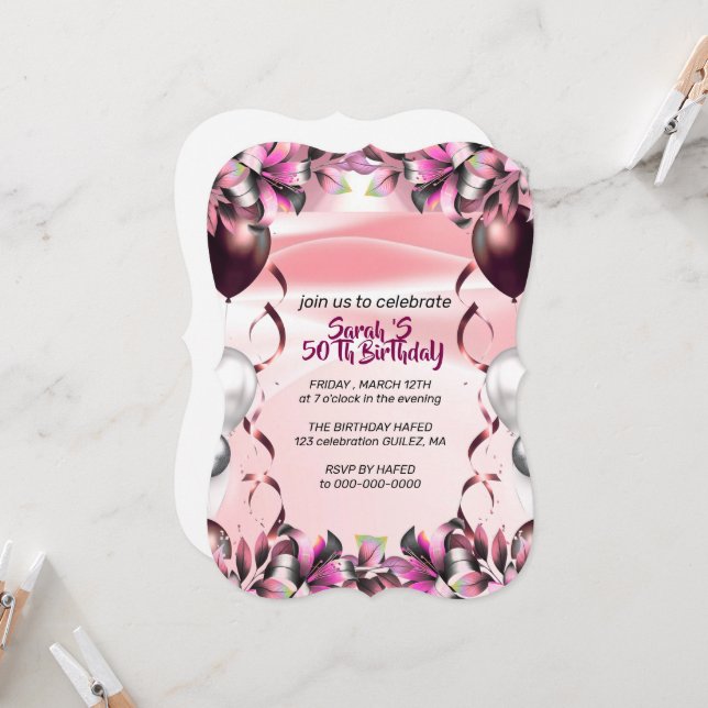 Let's Celebrate Invitation Template, Editable Surp Inbjudningar (Fram/Back In Situ)