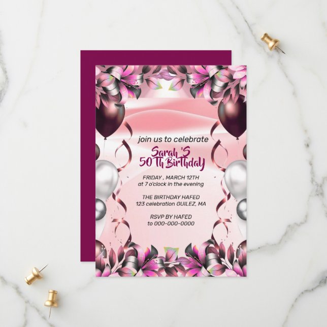 Let's Celebrate Invitation Template, Editable Surp Spara Datumet (Fram/Back In Situ)
