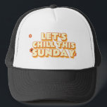 Let's Chill This Sunday Keps<br><div class="desc">Weekend and Sunday. What are we going to do? Let’s chill this Sunday.
70s retro flower power design in beige and brown for a relaxed weekend.</div>