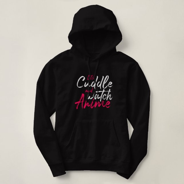 Let's Cuddle and Watch Anime - Funny Otaku T Shirt (Design framsida)