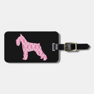 Lets Cure Cancer Ribbon Schnauzer Bagagebricka