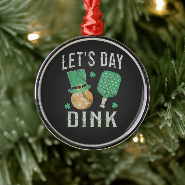 Let's day dink funny pickleball  julgransprydnad metall (Träd)