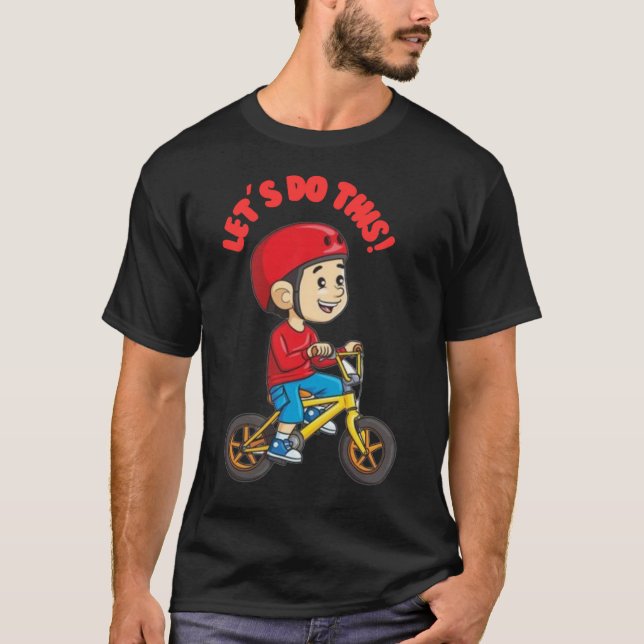 "Let's Do This! Kids' Motivational Cycling T-Shirt (Framsida)