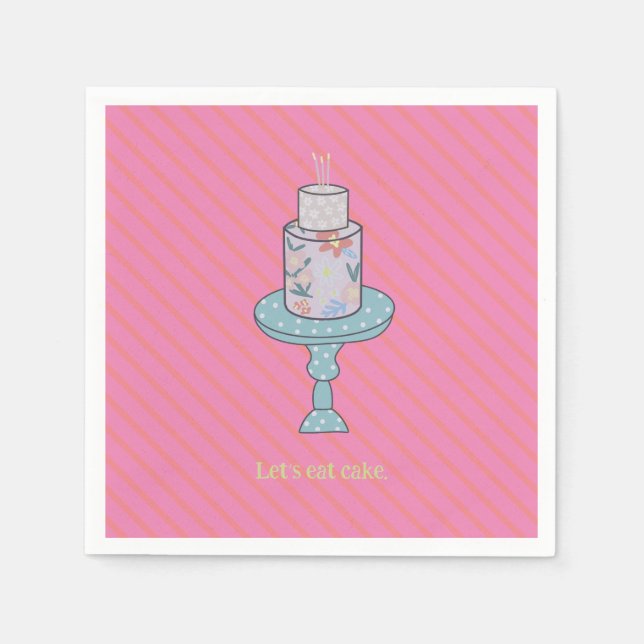 Lets Eat Cake Cute Party Pappersservett (Framsidan)