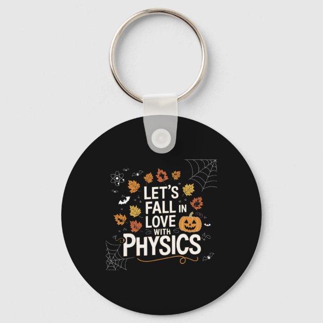 Lets Fall In Love With Physics Halloween Pumpkin T Nyckelring (Framsida)