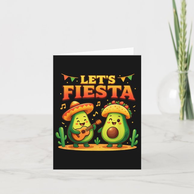 Lets Fiesta Avocado &amp; Tacos Cinco De May Kort (Framsida)