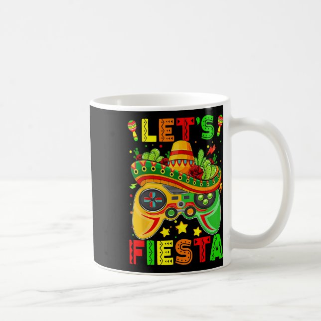 Let's Fiesta Cinco De Mayo Shirt Kids Gamer Boy Vi Kaffemugg (Höger)
