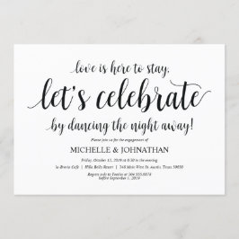 Lets firar, förlovningsfestinbjudan inbjudningar