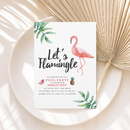 Let's Flamingle Pool Party Invitation Inbjudningar
