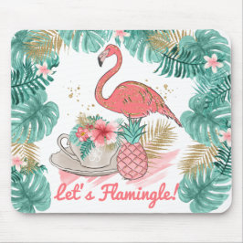 Lets Flamingle Rosa och Guld Glitter Flamingo Musmatta