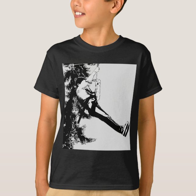 Lets Fly! - Ziplining Springa T Shirt (Framsida)