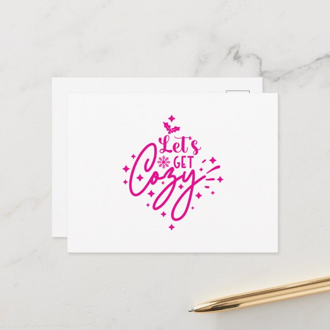 Let's Get Cozy Christmas Vykort (Fram/Back In Situ)