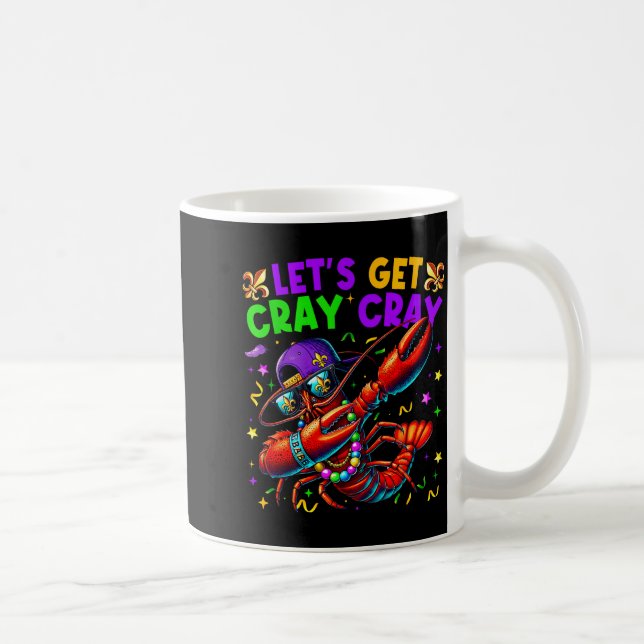 Let's Get Cray Cray Mardi Gras Dabbing Crawfish Bo Kaffemugg (Höger)