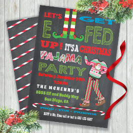 Let's get Elfed up Jul Pyjamas Fest Inbjudningar