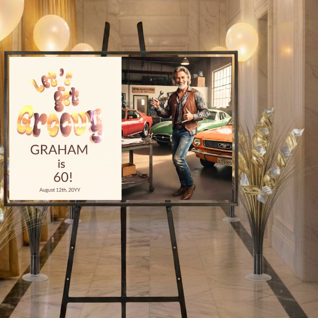 Let's Get Groovy Men's 60th Birthday Photo Poster (Skapare uppladdad)