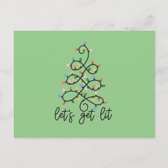 Let's Get Lit Greeting Postcard Helg Vykort (Framsida)