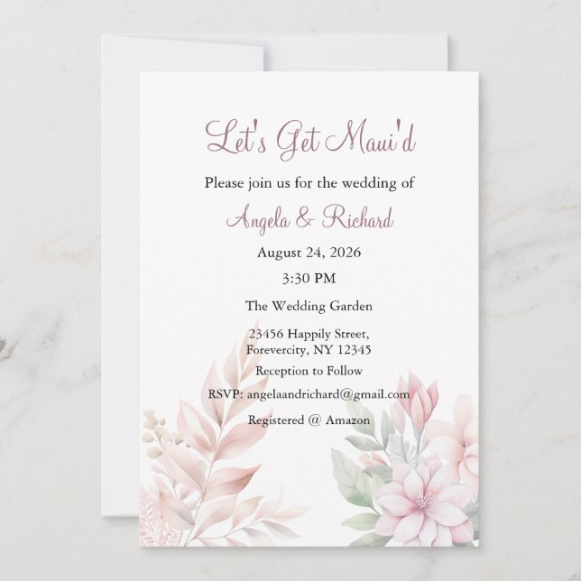 Let's get Maui'd Wedding Invitation, Bridal shower Inbjudningar (Framsida)