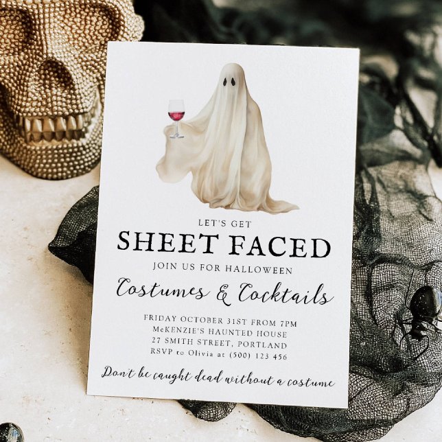 Let's Get Sheet Faced Halloween Invitation Inbjudningar (Skapare uppladdad)