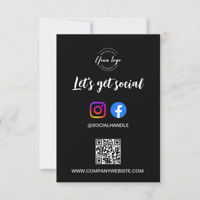 Let's Get Social Media website Custom logo QR code Inbjudningar (Framsida)