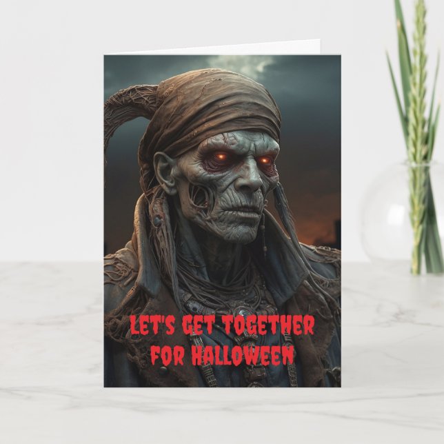 Let's get together for Halloween. Kort (Framsida)