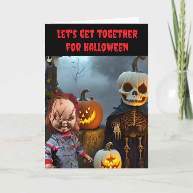 Let's get together for Halloween. Kort (Framsida)