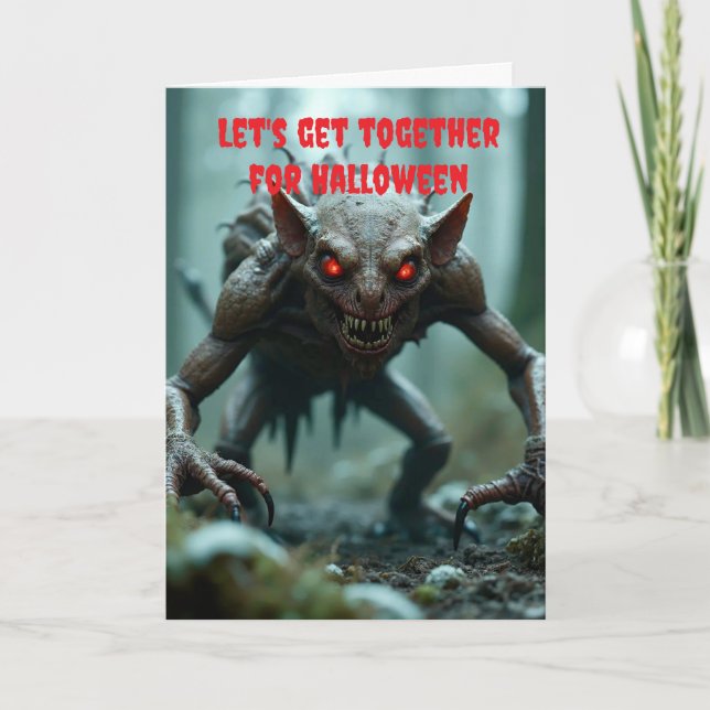 Let's get together for Halloween. Kort (Framsida)